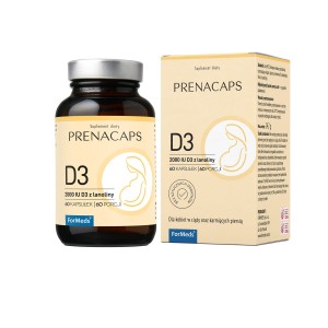 PRENACAPS D3 -  2000 IU naturalnej witaminy D3 z lanoliny - ForMeds
