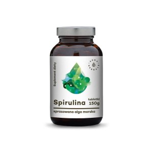 Spirulina 600 tabletek - Sprasowana alga morska, źródło łatwo przyswajalnego żelaza - AURA HERBALS (NM)