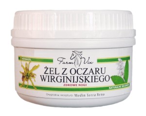 Żel z oczaru wirginijskiego z dodatkiem kasztanowca i mięty 350g - Wspomaga przeciwko żylakom - FARM-VIX
