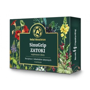 SinuGrip Zatoki 15 kapsułek - Wsparcie odporności w okresie zwiększonego ryzyka infekcji - HERBAL MONASTERIUM