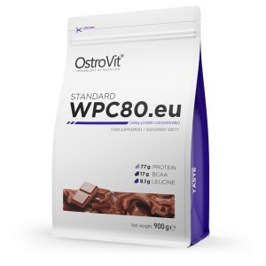 STANDARD WPC80.eu 900 g - koncentrat białka serwatkowego - smak czekoladowy - Ostrovit