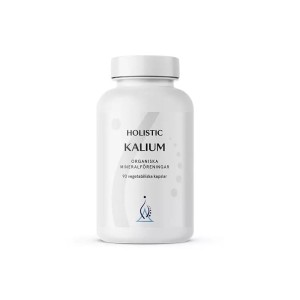 Kalium 90 kapsułek - Potas, organiczne związki potasu, jabłczan potasu, cytrynian potasu, łatwo przyswajalny potas - HOLISTIC