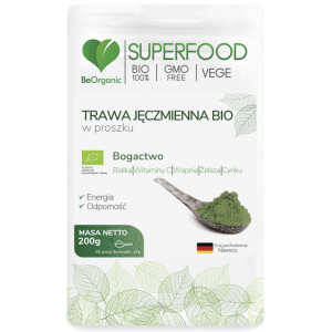 Trawa jęczmienna bio w proszku 200g - BeOrganic