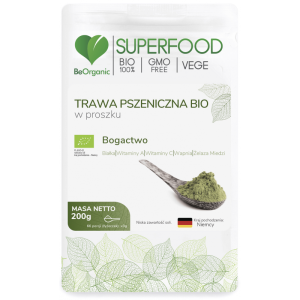 Trawa pszeniczna bio w proszku 200g - BeOrganic