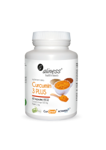 Curcumin 3 PLUS Curcuma longa 500 mg Piperin 1 mg 60 kapsułek - ALINESS