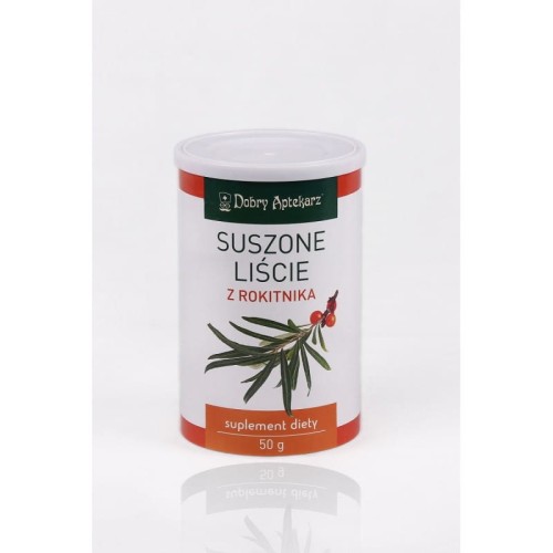 Suszone liście z rokitnika 50g - Dobry Aptekarz.jpg
