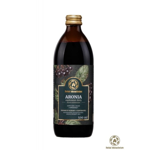 Naturalny sok z aronii 500ml - Prawidłowe widzenie oraz profilaktyka układu nerwowego i krążenia - HERBAL MONASTERIUM.jpg