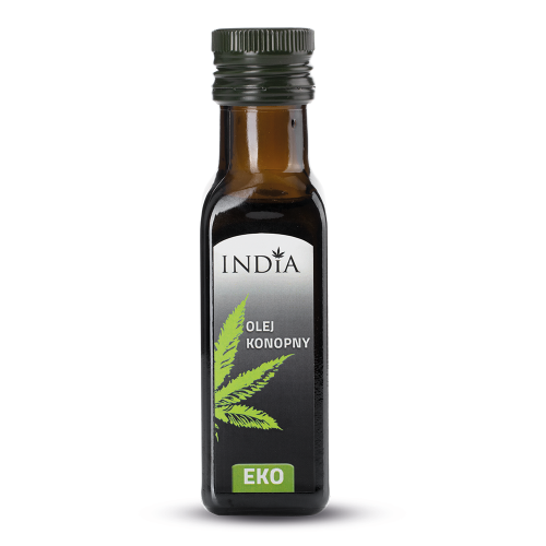 Olej konopny EKO 100 ml - India Cosmetics - Tłoczony z najwyższej jakości, starannie dobranych nasion konopi włóknistej.png