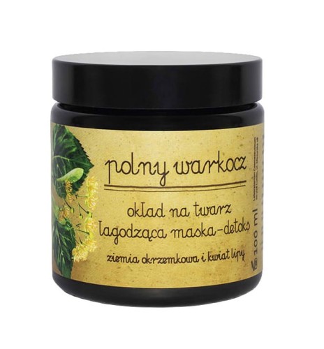 Okład na twarz łagodząca maska-detoks - ziemia okrzemkowa i kwiat lipy - Polny Warkocz.jpg