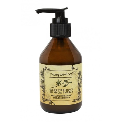 Olejek emulgujący do mycia twarzy - regulujący koncentrat z olejem konopnym - Polny Warkocz.jpg