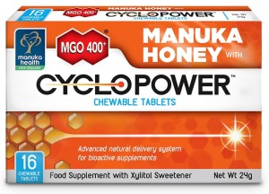 Tabletki do ssania Cyclopower™ z ksylitolem i miodem Manuka MGO™ 400+ (16 tabletek) - Manuka Health