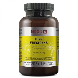 Olej z wiesiołka w kapsułkach, 180 sztuk, tłoczony na zimno - BIOOIL