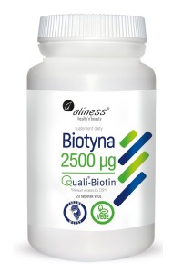 Biotyna 2500 mcg QualiBiotin® 120 tabletek Vege - ALINESS