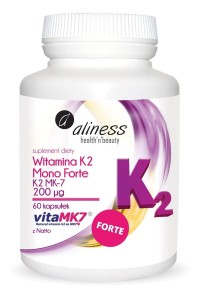 Witamina K2 MonoFORTE MK-7 200 µg z Natto - 60 kapsułek - ALINESS