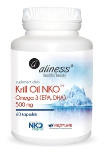 Krill Oil NKO Omega 3 z Astaksantyną, 500 mg - 60 kapsułek - ALINESS