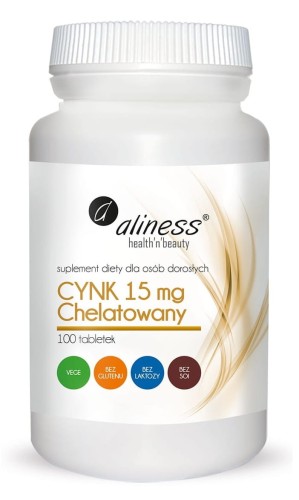 Cynk chelatowany 15 mg - 100 tabletek Vege - ALINESS.jpg