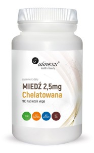 Miedź chelatowana 2,5 mg - 100 tabletek Vege - ALINESS