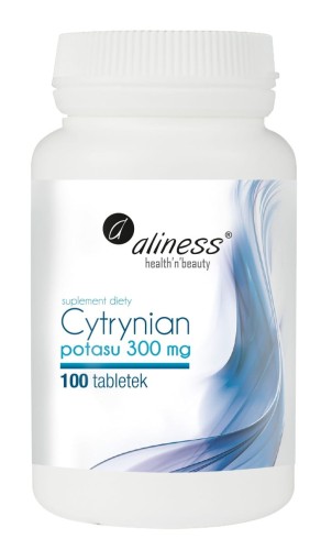 Cytrynian potasu 300 mg - Wspomaga mięśnie, 100 tabletek Vege - ALINESS.jpg