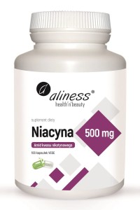 Niacyna, Amid kwasu nikotynowego 500 mg - 100 kapsułek Vege - ALINESS