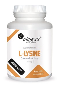 L-Lysine (chlorowodorek) 500 mg - 100 kapsułek Vege - ALINESS