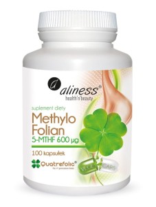 Methylo Folian 5-mthf 600 μg - Ciąża i laktacja, 100 kapsułek Vege - ALINESS