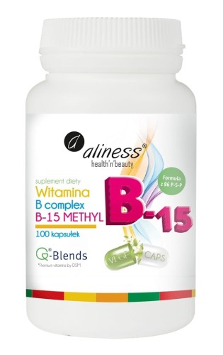 Witamina B Complex B-15 Methyl - Wspomaga serce, 100 kapsułek Vege - ALINESS.jpg