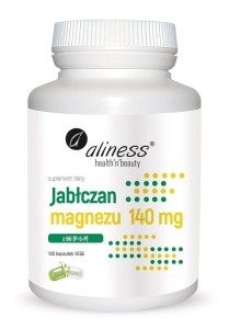 Jabłczan magnezu 140 mg z B6 (P-5-P) - 100 kapsułek Vege - ALINESS