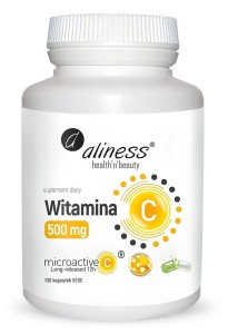 Witamina C 500 mg, micoractive 12h - 100 kapsułek Vege - ALINESS