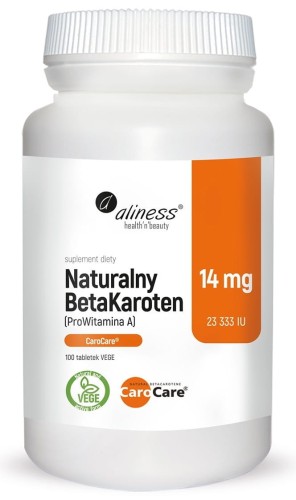 Naturalny BetaKaroten 14 mg (ProWitamina A) - 100 tabletek Vege - ALINESS.jpg