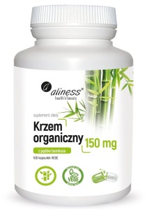 Krzem organiczny z pędów bambusa 150 mg  - 100 kapsułek Vege - ALINESS