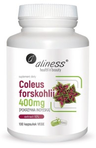 Coleus forskohlii 10% 400mg (pokrzywa indyjska) - 100 kapsułek Vege - ALINESS