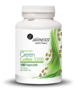 Zielona kawa Green Cofee 3200 - Wspomaga w odchudzaniu, 100 kapsułek - ALINESS