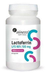 Lactoferrin LFS 90% 100 mg - Wspomaga odporność, 30 kapsułek - ALINESS