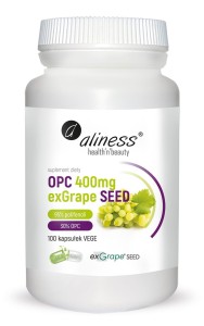 OPC exGrapeSeeds 400 mg - Ekstrakt z pestek winogron, 100 kapsułek Vege - ALINESS
