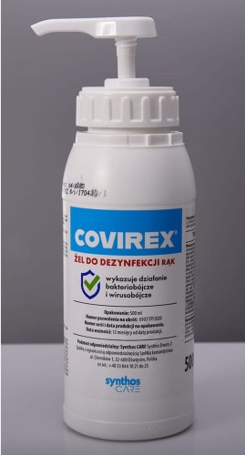 COVIREX® żel + Pompka o działaniu bakteriobójczym i wirusobójczym 0,5 l - SYNTHOS CARE.jpg