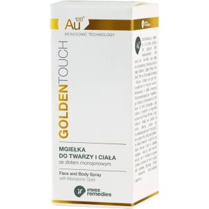 Mgiełka do twarzy Au100 Mgiełka zawierająca monoatomowe cząsteczki złota, Golden Touch 100 ml - INVEX REMEDIES (NM)