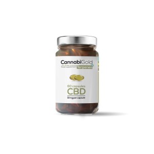 60 kapsułek (60 x 10 mg CBD) Kapsułki wegańskie z kannabidiolem i terpenami -  CannabiGold Terpenes+ - HEMPOLAND
