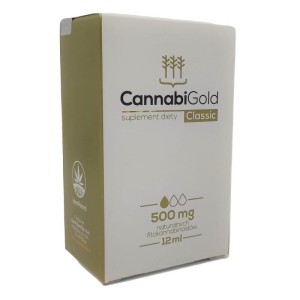 Olej z konopi siewnej ekstrakt CO2 kannabinoidy 500mg, 12ml - CBD CBDA CBDV CBG CBC - CannabiGold Classic - HEMPOLAND