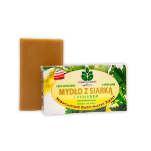 Naturalne mydło z siarką i piołunem 100% roślinne - Regeneruje skórę - Mydlarnia "Powrót do natury" (NM)