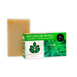 Naturalne mydło z ekstraktem z kwiatów konopi (CBD) i olejem z konopi - Łagodzi stany zapalne - Mydlarnia "Powrót do natury" (NM)
