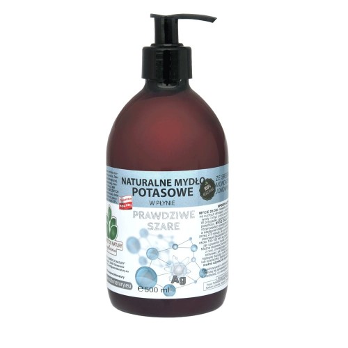 Naturalne mydło potasowe Prawdziwe Szare ze srebrem monojonowym w płynie 500 ml - Mydlarnia Powrót do Natury.jpg