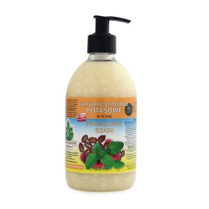 Naturalne mydło potasowe "Prawdziwe Szare" rycyna / melisa w płynie 500 ml - Mydlarnia "Powrót do Natury" (NM)