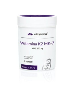 Witamina K2 MK7 200 µg, 90 kapsułek - Doskonała wchłanialność - MITO-PHARMA (NM)