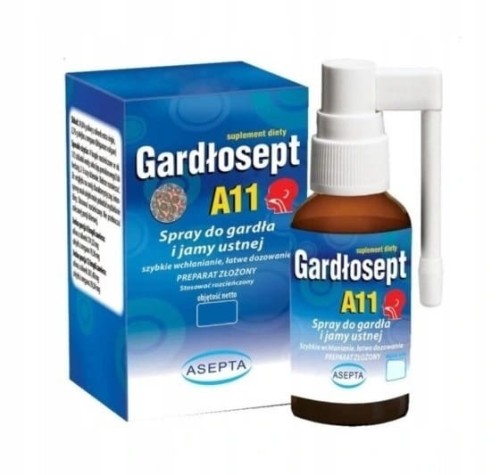 Gardłosept A11, 30 ml - Spray do gardła i jamy ustnej, chroni i nawilża -  ASEPTA.jpg