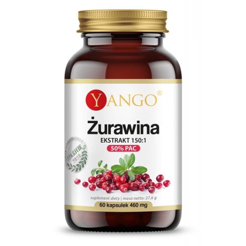 Żurawina, 50% PAC, ekstrakt 1501, 60 kapsułek - Naturalne wsparcie układu moczowego - YANGO.jpg