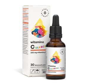 Witamina C w kroplach 100mg, dla dzieci 30ml - Wspomaga układ odpornościowy dziecka - AURA HERBALS (NM)