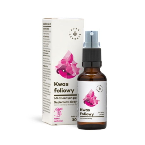 Kwas foliowy 30ml (aerozol) witamina B9 - Wspomaga prawidłową produkcję krwi - AURA HERBALS.jpg