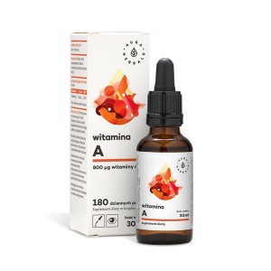 Witamina A w kroplach 30 ml - Wspomaga utrzymanie prawidłowego widzenia - AURA HERBALS (NM)