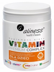 Premium Vitamin Complex dla dzieci, proszek 120g - Wspierający prawidłowy rozwój i odporność dzieci - Aliness