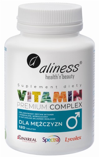 Premium Vitamin Complex dla mężczyzn, 120 tabletek VEGE - Zbilansowany zestaw witamin i minerałów - Aliness.jpg